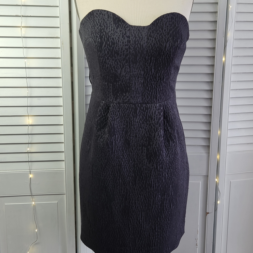 BCBGeneration Gray Strapless Sheath Dress